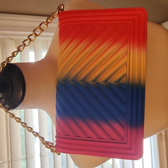 Multi Color Rectangular Shoulder Bag - Picture 6 of 15